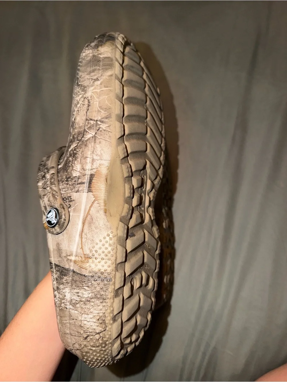 CROCS Mens Lined Clog in Brown Camo Print